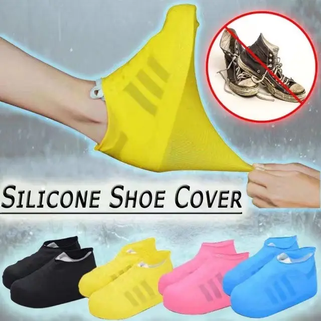YASE Reusable Latex Waterproof Rain Shoes Covers Slip-resistant Rubber Rain Boot Overshoes