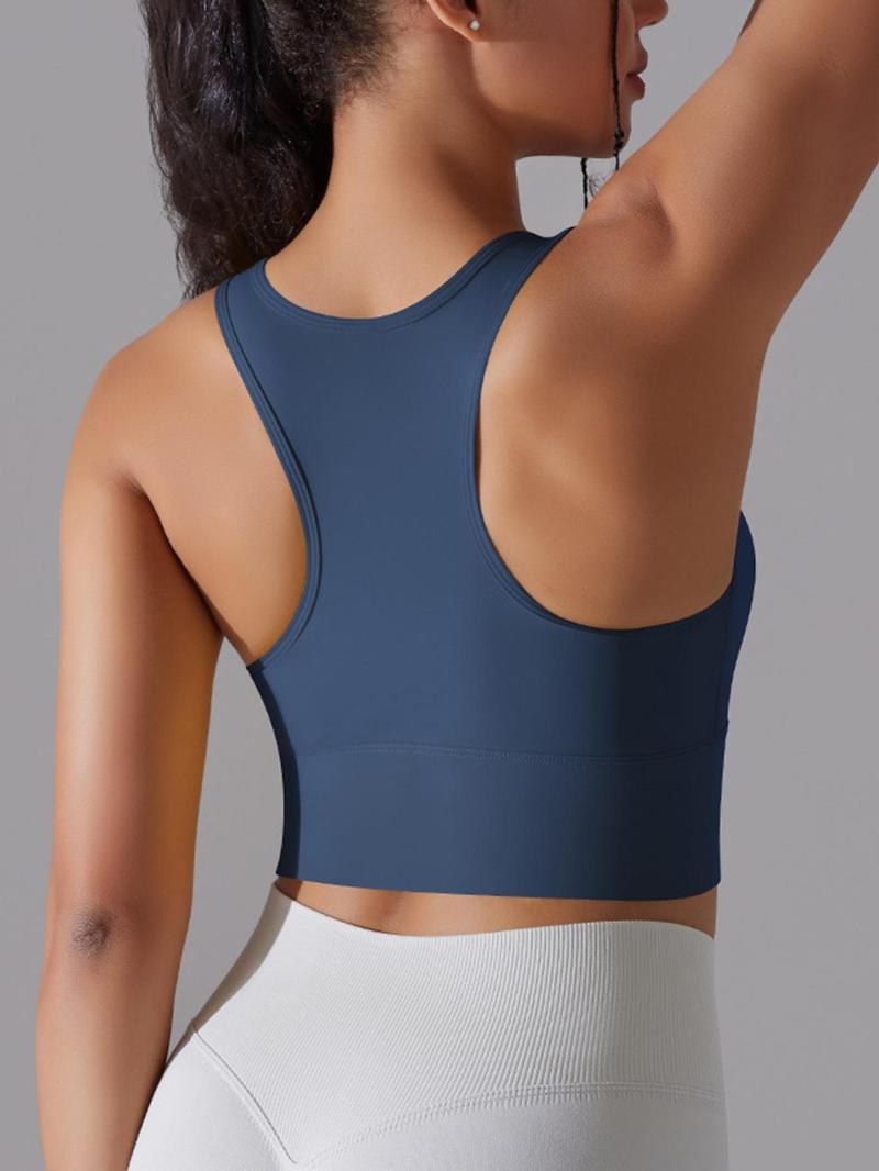 Product Introduction of Women's Solid Wireless Sports Bra, Breathable Comfortable Racerback Sports Lingerie Top, Ladies Sportswear Clothing for Yoga Gym Workout 5