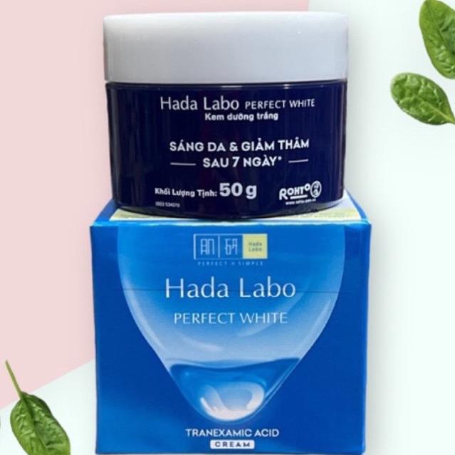  KEM DƯỠNG DA MẶT TRẮNG MƯỢT HADA LABO XANH PERFECT WHITE 50G HÀNG CHÍNH HÃNG 