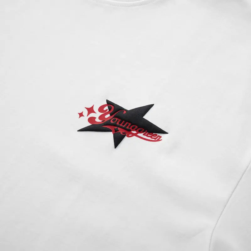 ÁO THUN STAR IN LỤA PHỒNG - UNISEX - 02 MÀU ĐEN/TRẮNG Nam Menswear Cotton Shirt Cổ Tròn boxy  shirt streetwear 3