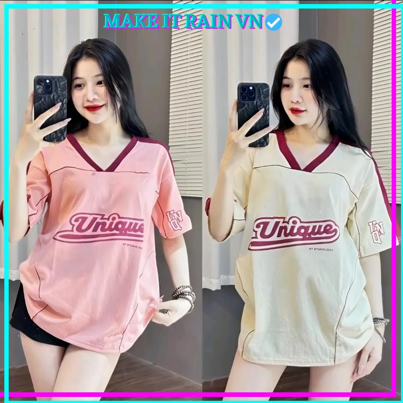 [MUA ÁO CÓ QUÀ] COMBO 2 ÁO Thun Nam Nữ UNIQUE Make It Rain, Áo Phông Unisex Form Rộng Top Women Cổ Tim