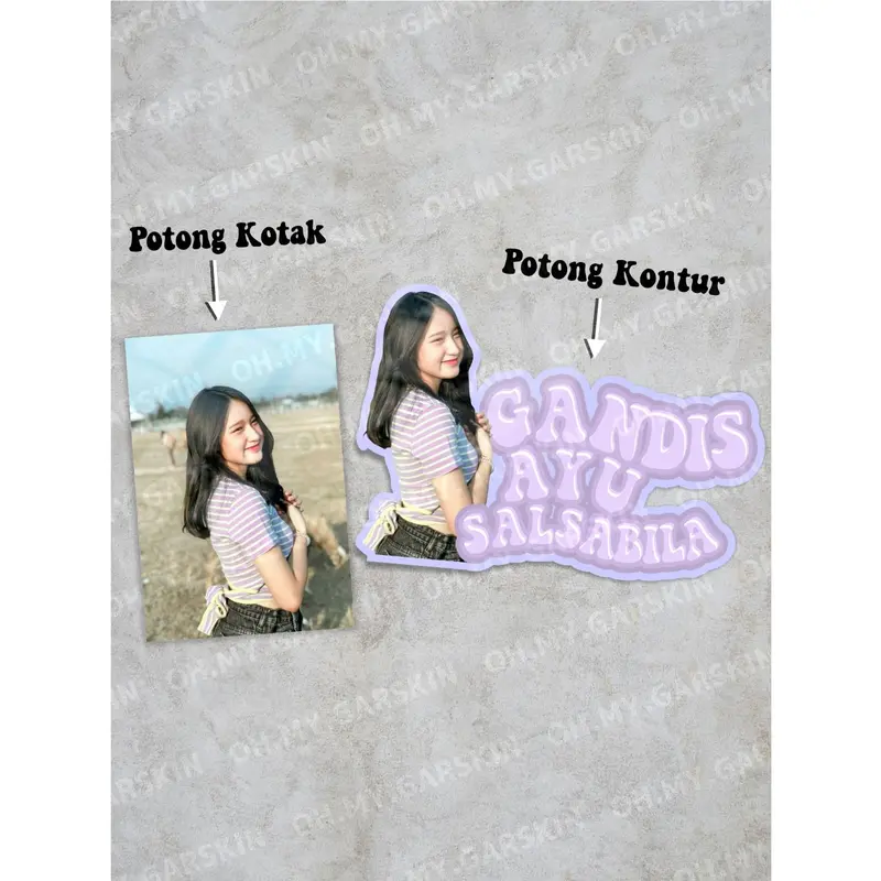 Stiker Foto dan Tulisan Nama Custom - Cetak Photo Stiker Waterproof 8