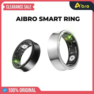 Aibro Smart Ring Heart Rate & Blood Oxygen Monitoring IP68 Waterproof Swimming Diving Sports & Health Records Thin And Light Smartwatch Led