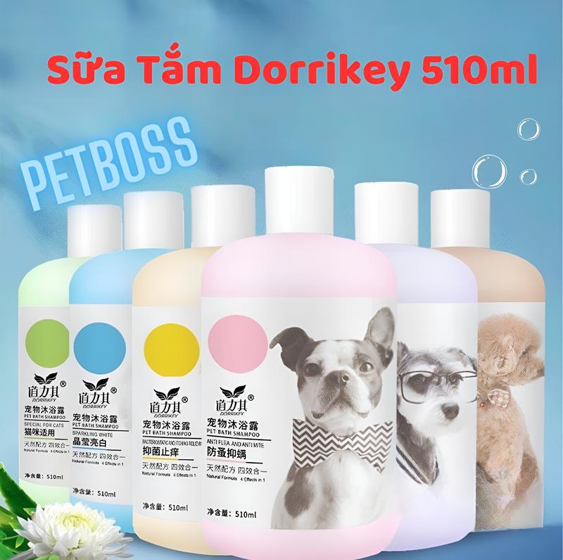  Sữa tắm cho chó mèo Dorrikey loại bỏ ve rận nấm ngứa khử hôi giúp dưỡng mượt lông cho thú cưng  510ml  