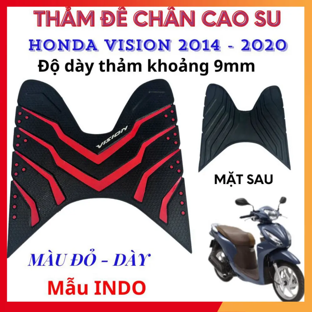 Thảm Lót Chân Cao Su Cho Vision 2014 2015 2016 2017 2018 2019 2020 Mẫu Dày 9mm