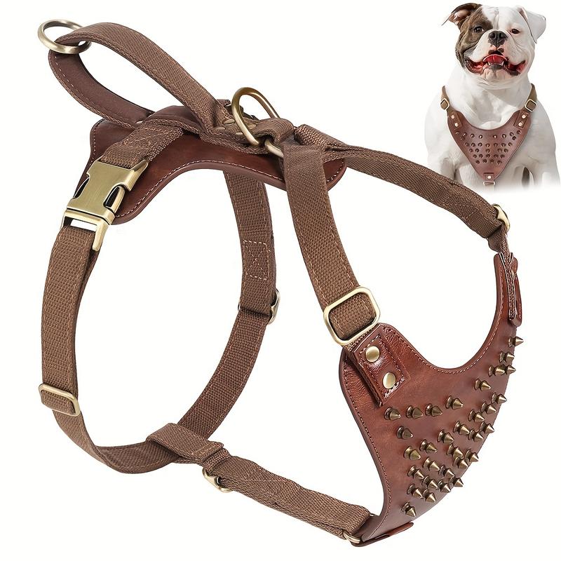 TikTok Shop Adjustable PU Leather with Easy Control Handle Dog Chest Belt Dog Vest