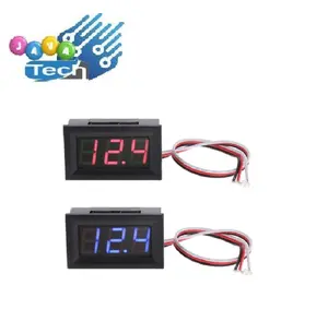 Digital Voltmeter Mini 0.36 inch 3 Kabel Led Merah Frame DC 4.5V - 30V