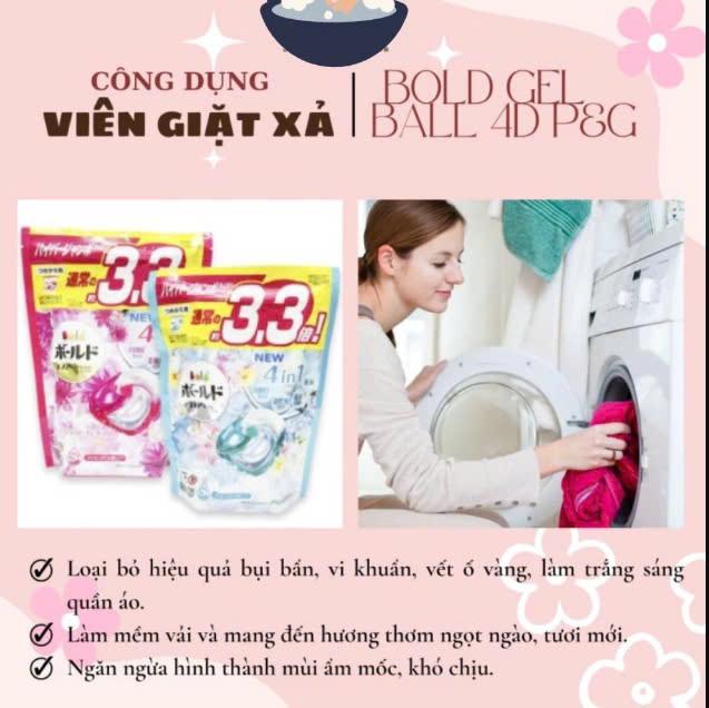 Viên giặt túi 3D Gelball Nhật bản 3 màu Làm Sạch 8