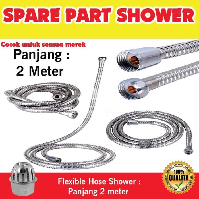 Gambar Selang Pipa Jet Shower Mandi Fleksibel Universal Hose Panjang 2 Meter - selang 2 meter  dari kamarmandiku.com Kota Administrasi Jakarta Timur 4 Tokopedia