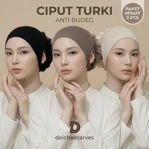 (PAKET BUNDLING 3PCS) - Safia Inner Underscarves Ciput Turki Anti Anti Budeg Dalaman Hijab Instan Cepolan Kerudung