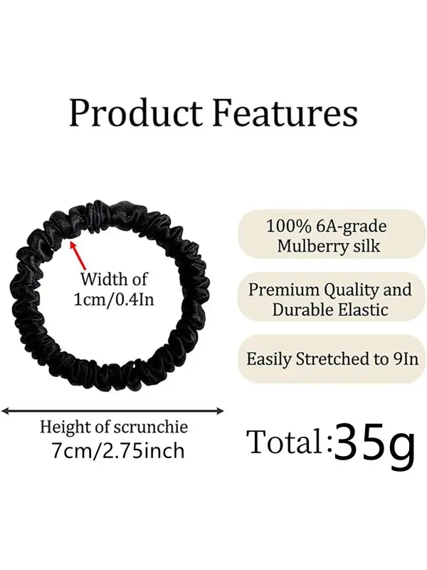 Solid Color Silk Hair Tie, Soft and Gentle Hair Tie, High-quality Hair Accessories for Women & Girls, Suitable for Chic Ponytails 1