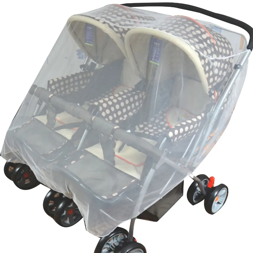 Mosquito Net Insect Netting for Double Stroller Bug Net for Pushchair Pram Bassinets Summer Sun-Shade Cover Travel Gear