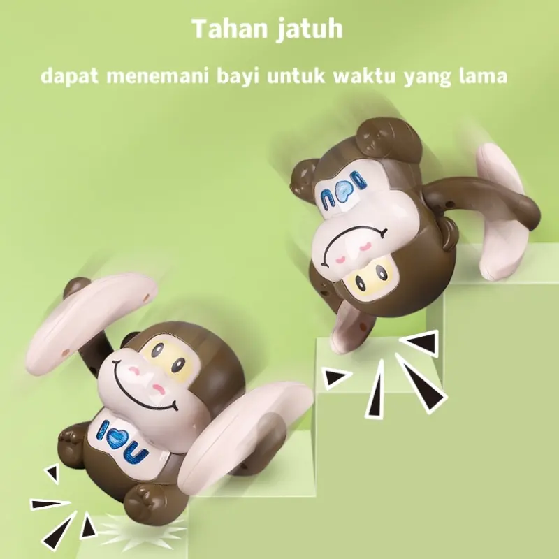 Monyet Rolling Jungkir Balik/Mainan Monyet Tumbling  Listrik/Anak Listrik Kontrol Suara Pencahayaan Induksi Musik Monyet Tumbling/Mainan Monyet 4