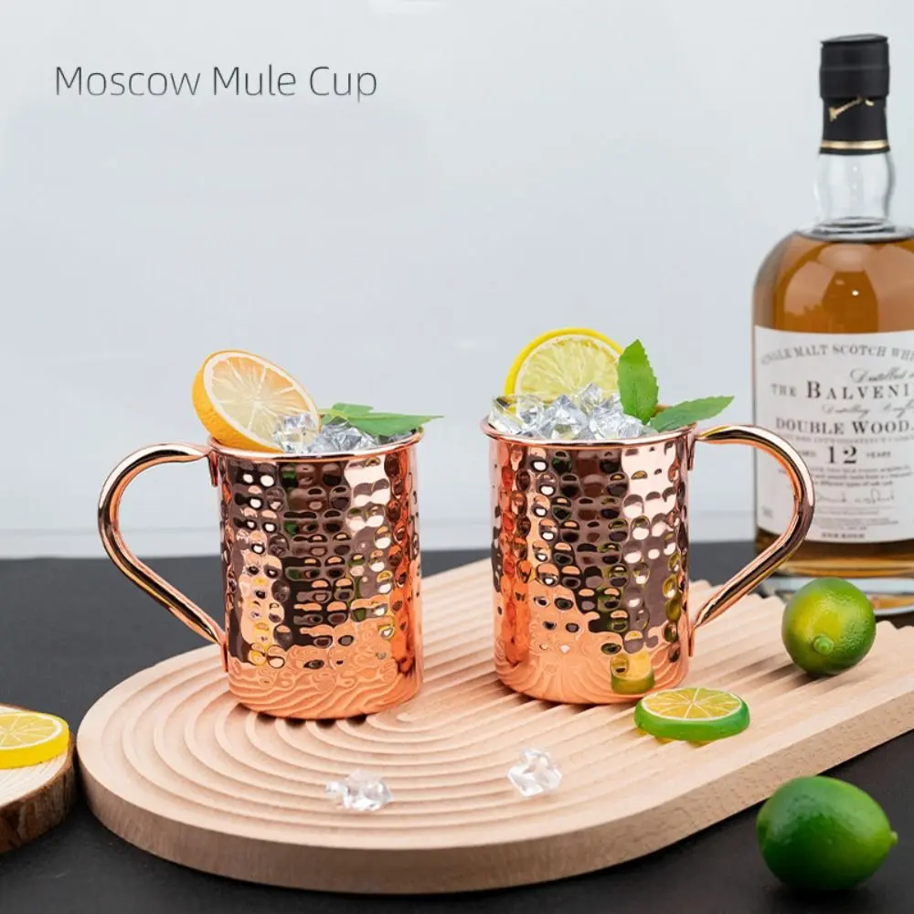 New Durable Copper Moscow Mule Mug Rose 550ml Coppery Beer Mugs Metal Coffee Cup Bar Drinkware