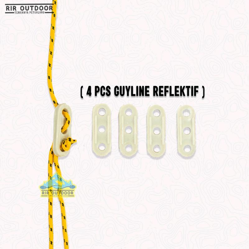 1 PAKET TALI FLYHSEET RIR OUTDOOR (4 tali, 4 guyline, 4 carabiner) Camping 5