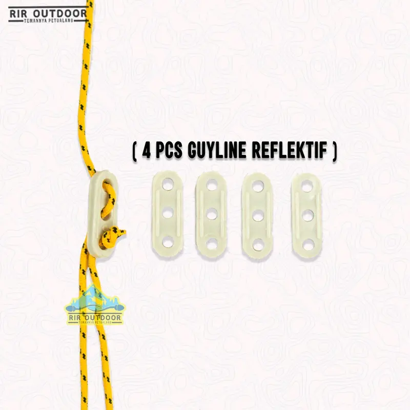 1 PAKET TALI FLYHSEET RIR OUTDOOR (4 tali, 4 guyline, 4 carabiner) Camping 5
