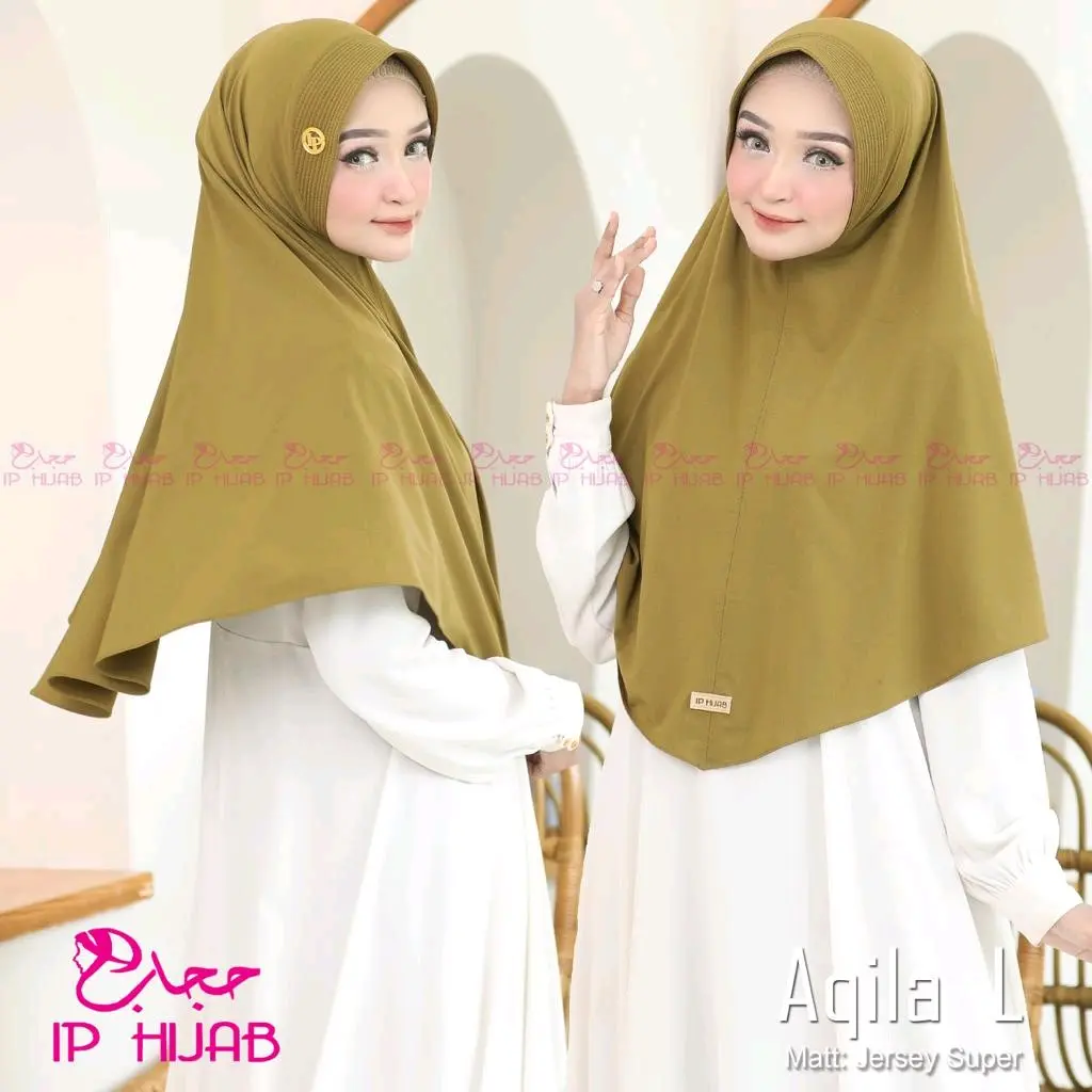 Aqila - Hijab Instan Size L Bahan Jersey Hijab Santai Lembut Panjang Muslim