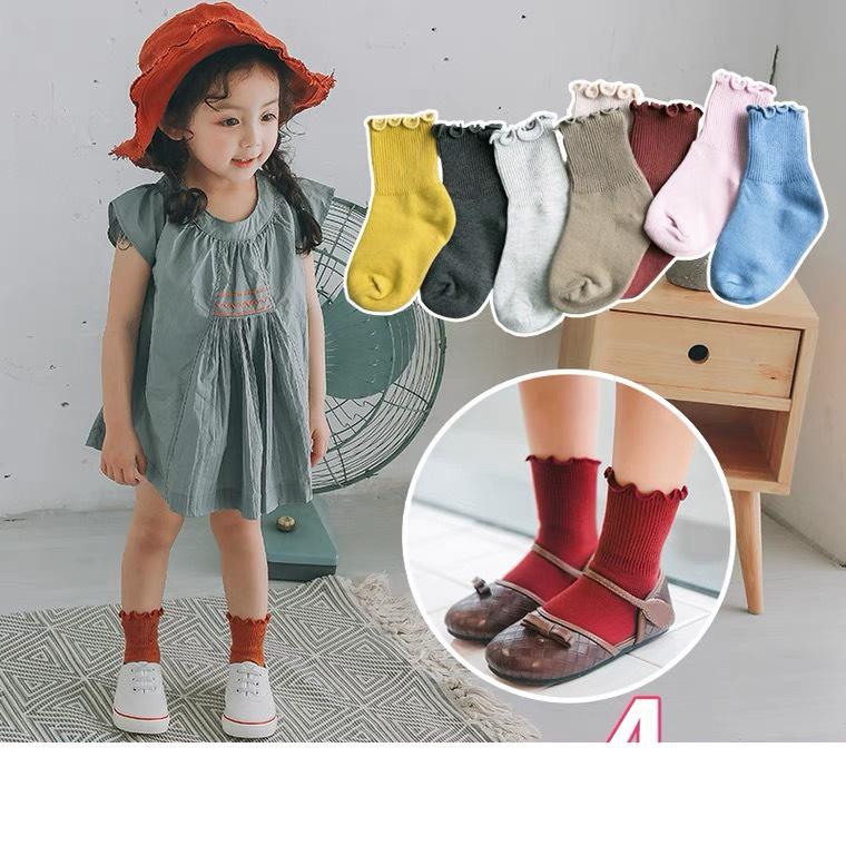 Product Introduction of Tất bèo nhún cổ dài cho bé gái đến bắp chân len tăm mỏng vừa 6