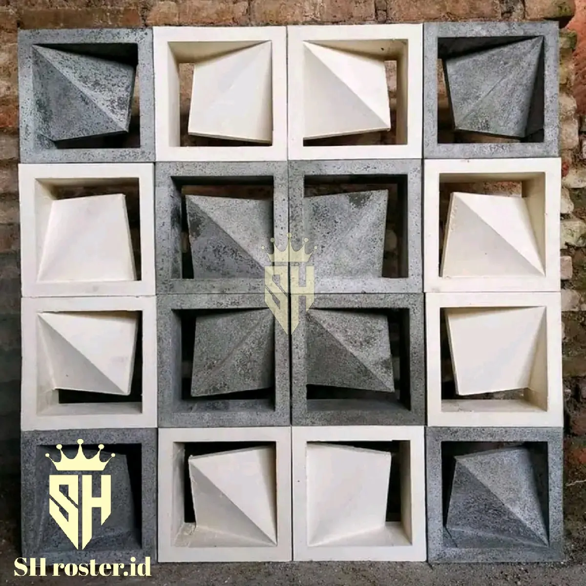 50 pcs roster beton minimalis motif L duri