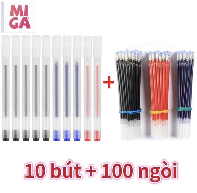    Tặng 10 bút   Set 100 ngòi bút gel xanh đỏ đen 13cm ngòi kim 0.5mm dành cho bút gel bút bi nước nắp gài 