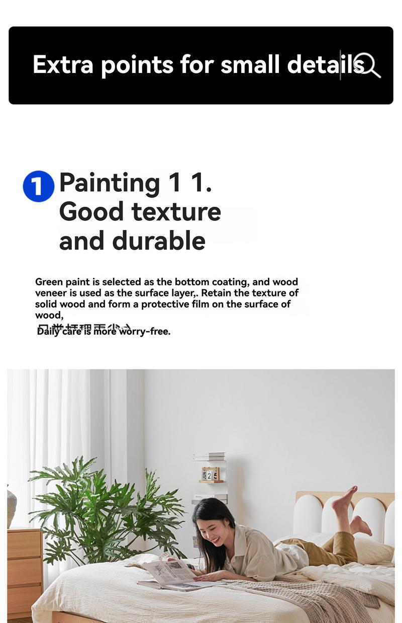 Product Introduction of [Pre Order] Pocket furniture, wooden wood, high air pressure box, storage bed, small-sized master bedroom, double bed, piano key, soft backrest box bed 32