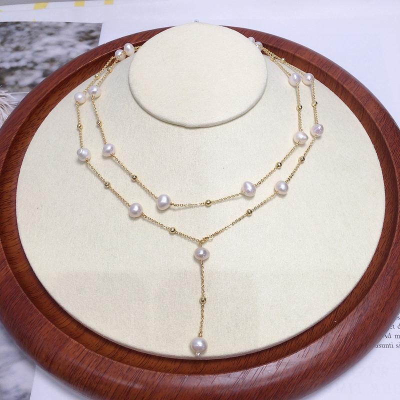 Product Introduction of Natural Jewelry Classic Hot Selling Product Zhuji Pearl Natural Freshwater Pearl Starry Pearl Necklace High-Grade Light Luxury Clavicle Chain Summer 20