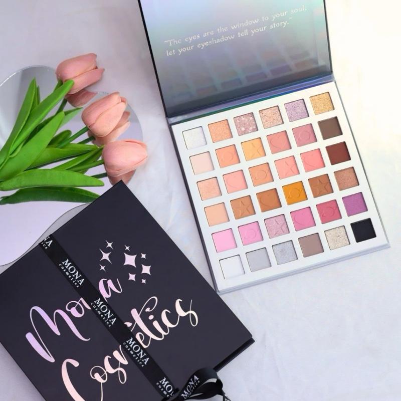  Bảng mắt Mona Cosmetics Gleam 36 ô màu đa sắc chất phấn siêu mịn lì lâu trôi nhũ mắt lấp lánh dễ phối màu 