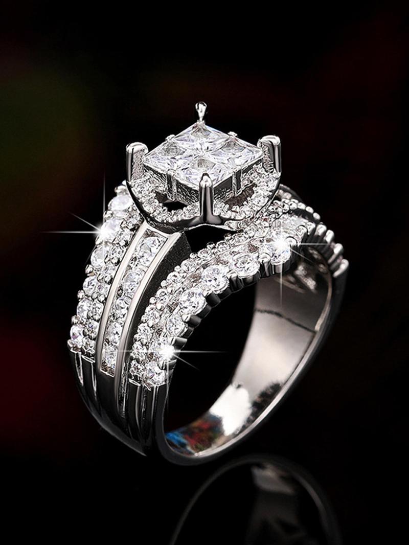 Product Introduction of Rhinestone Decorated Ring, Fashion Jewelry for Party, Daily Clothing Decor, Trendy All-match & Exquisite Jewelry for Birthday Gift 4