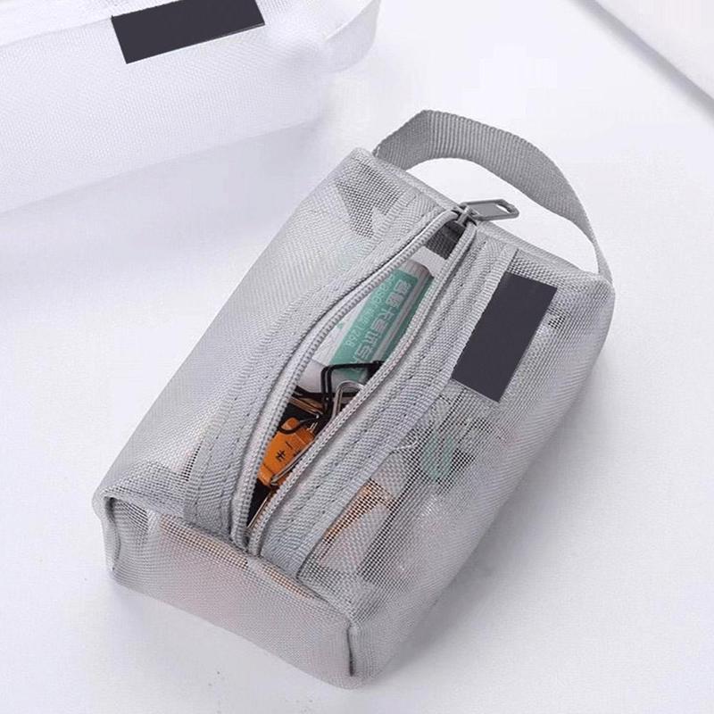 Black Mesh Makeup Bag Women Transparent Cosmetic Bag Small Portable Storage Bags Travel Toiletries Towel Organizer 4
