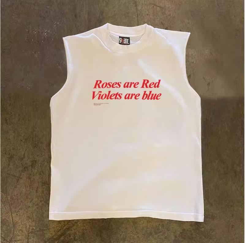 Product Introduction of Áo Phông Tank Top Thể Thao Nam Nữ Roses Are Red Phong Cách Đơn Giản Trẻ Trung, Chất Vải Cotton Khô Thấm Hút Mồ Hôi Tốt M2 34