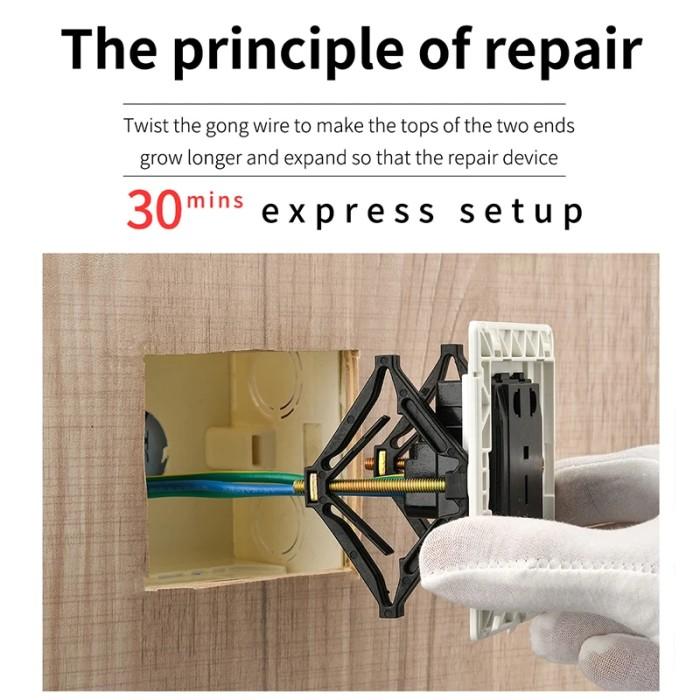 20 Pcs 86mm Wall Repair Box Soket Kaset Inbow Kotak Stop Kontak Repair Soket Kotak  Pengganti Tempel Dalam Dinding Perbaikan 3