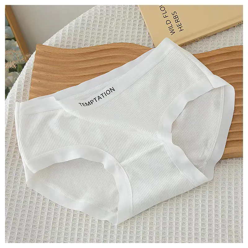 Combo 5 quần lót nữ cotton gân tăm mỏng nhẹ - Cạp vừa, chữ cá tính, đáy may 2 lớp  Women quần lót  nữ quan  lot dethuong 7