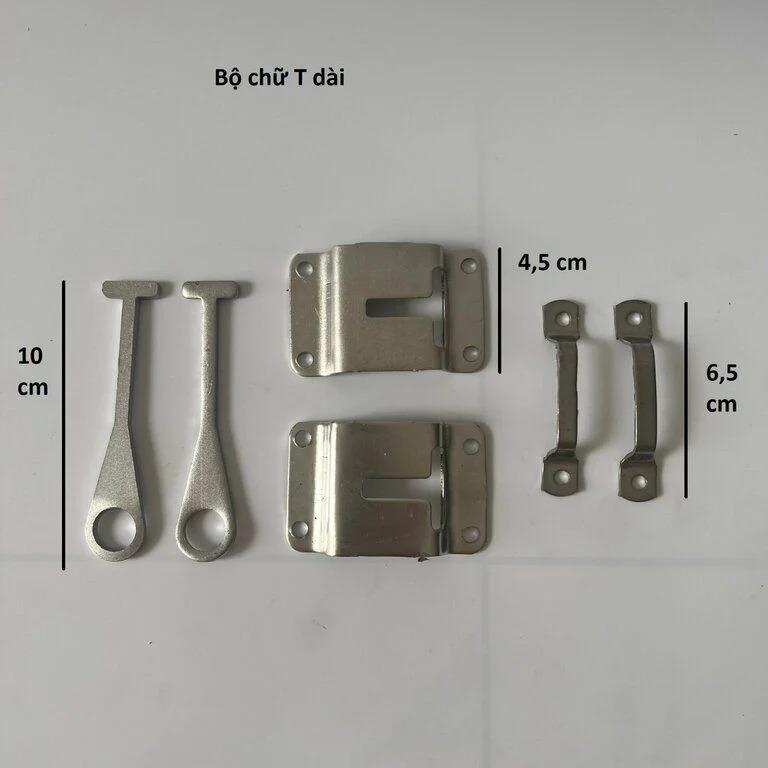 Bộ Chữ T móc thùng xe tải inox-2 bộ/6 chi tiết-khoathung,khoabang,khoachut,khoacuaxe Phụ Tùng Nội Thất 5