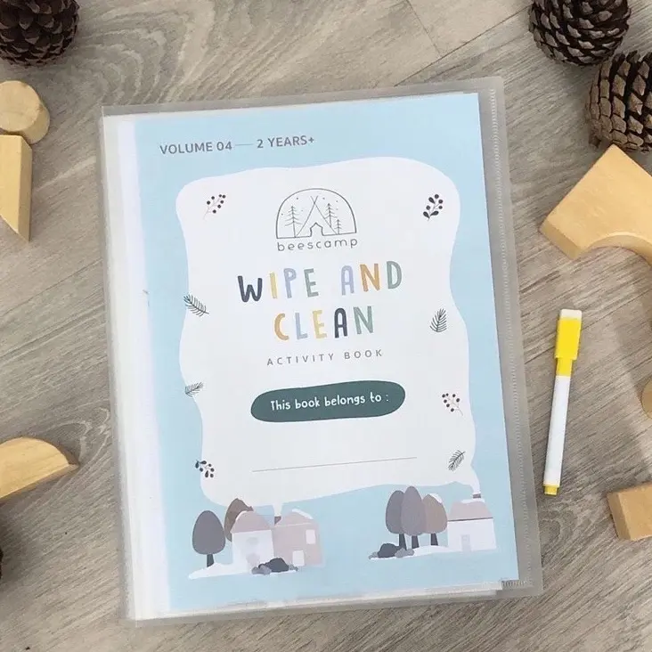 VOL 4 - wipe and clean activity book ( untuk 2 tahun+ / preschool / paud /tk ) - worksheet anak beescamp