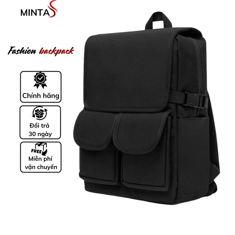 Balo nhiều ngăn fom hộp chất vải chống thấm nước. balo nam nữ MINTAS fashion backpack BL335