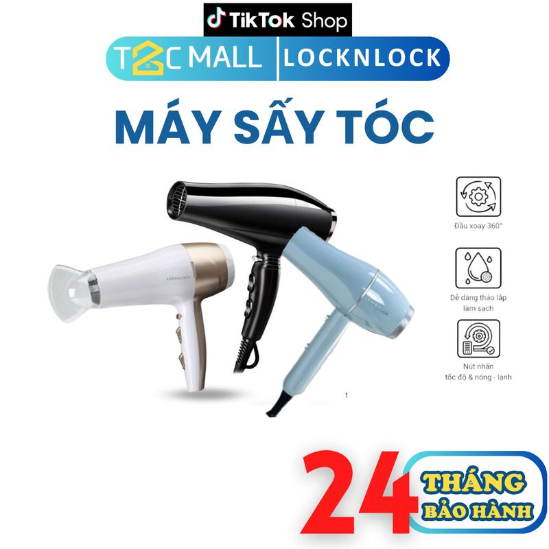 Máy Sấy Tóc LocknLock ENA136WHT ENA146BLK ENA144BLU - T2Cmall - 3 Mức Sấy Nóng Lạnh - Khớp Xoay 360 Độ Women Nữ