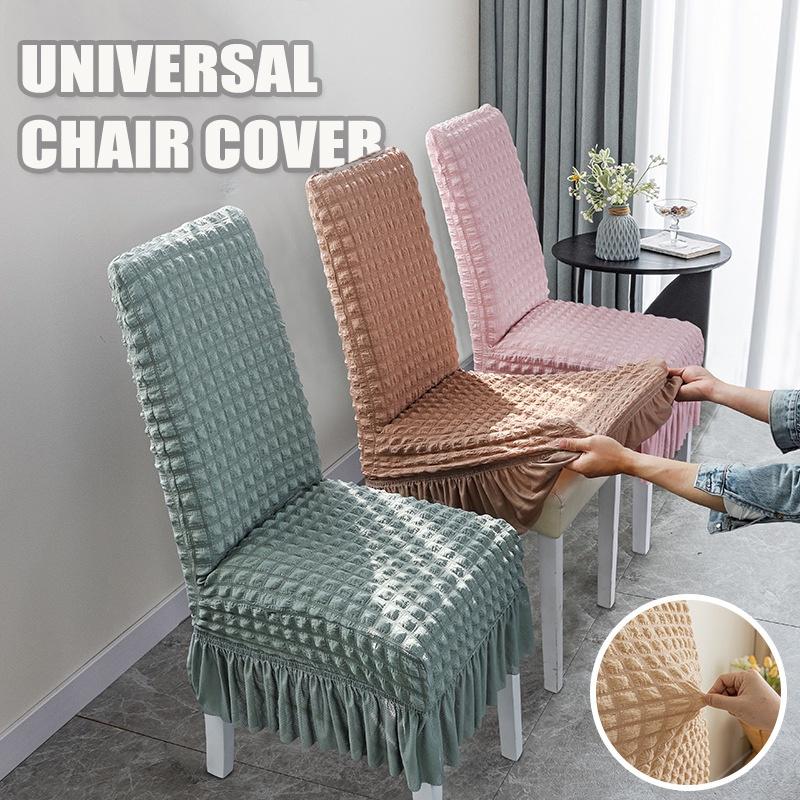 Bọc Ghế Váy, Co Giãn, Bọc Ghế Ăn, Chất Liệu Seersucker, Có Thể Co Giãn, Chống Bẩn, Bọc Chống Trượt, Bảo Vệ Ghế, Bọc Ghế 0