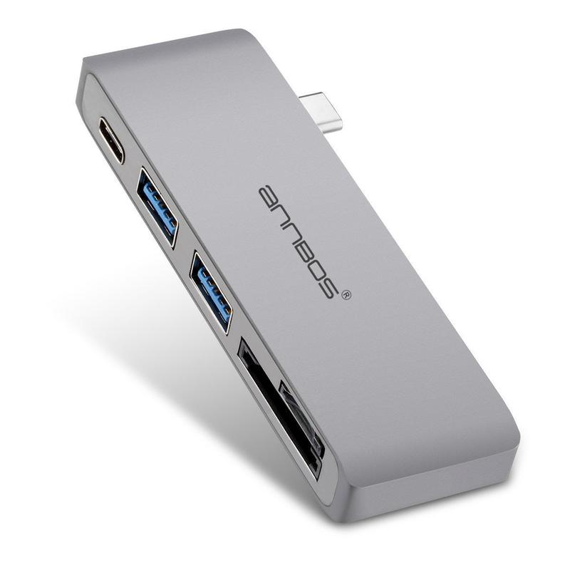 Cổng Chia USB-C Hub AnnBos 5-In-1 Type C Card Reader & HUB A051HB5 (Grey) 0