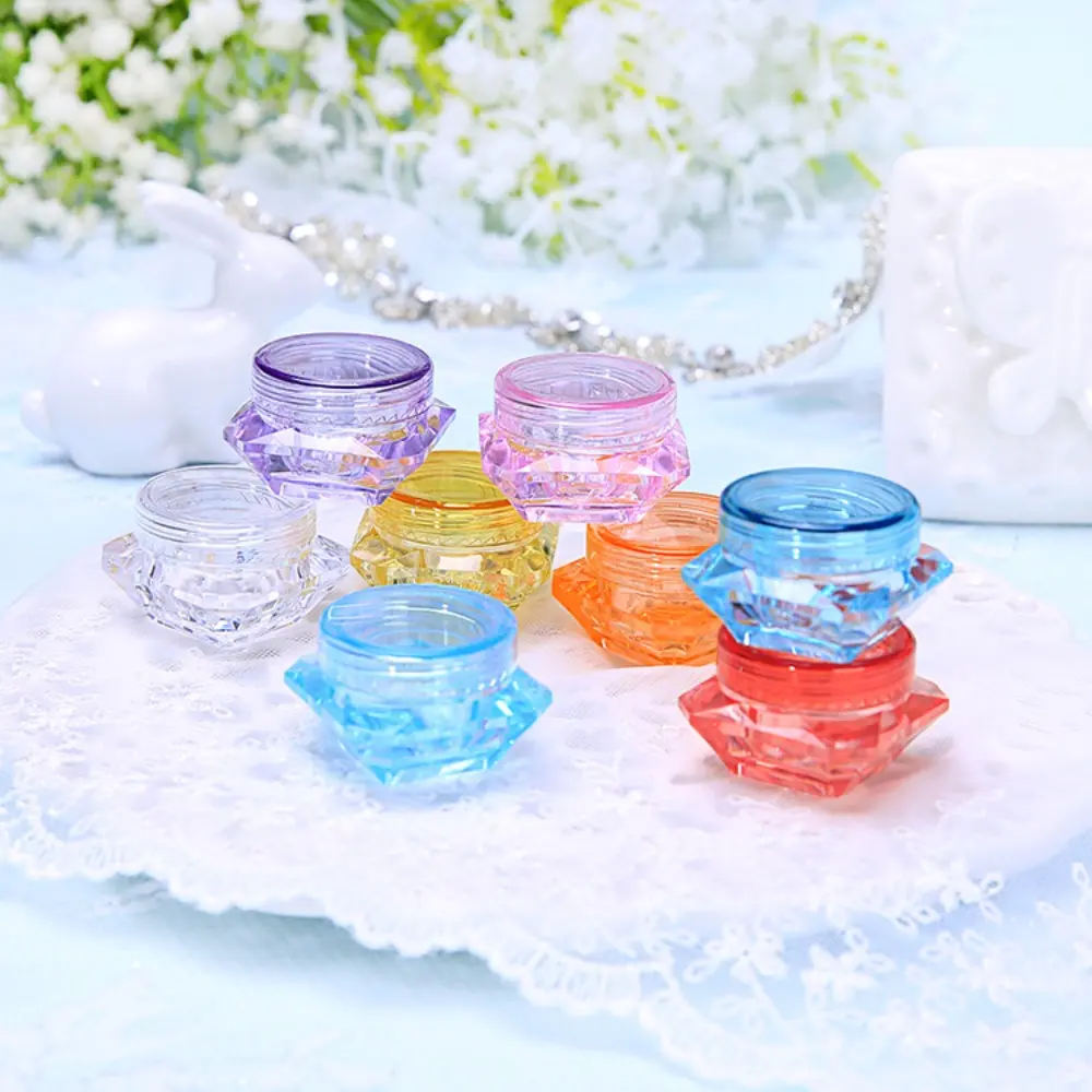 oninof 5g Fashion Polystyrene Shaped Facial Cream Box Travel Jar Transparent Refillable Bottles Travel Packaging Container