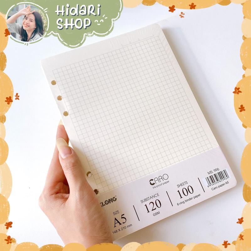  Ruột Sổ Còng - Giấy Refill Klong - Dot Grid   Caro size A4 A5 B5 - Hidari 