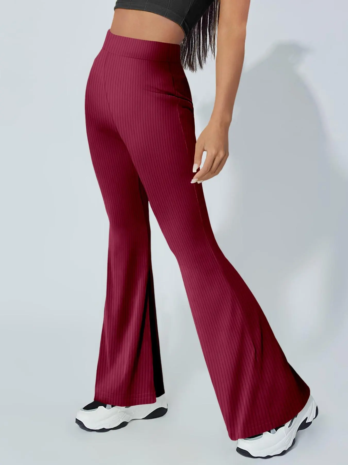 Women's Flare Leg Leggings, Casual Comfy High Stretch Bell Bottom Trousers for Daily Wear, Ladies Bottoms for All Seasons