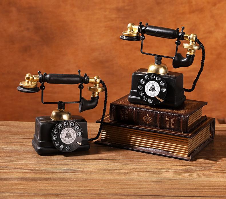Product Introduction of American Retro Telephone Decoration Home Living Room and Wine Cabinet Decorations Bar Shooting Props Nostalgic Telephone Model Ornaments 0