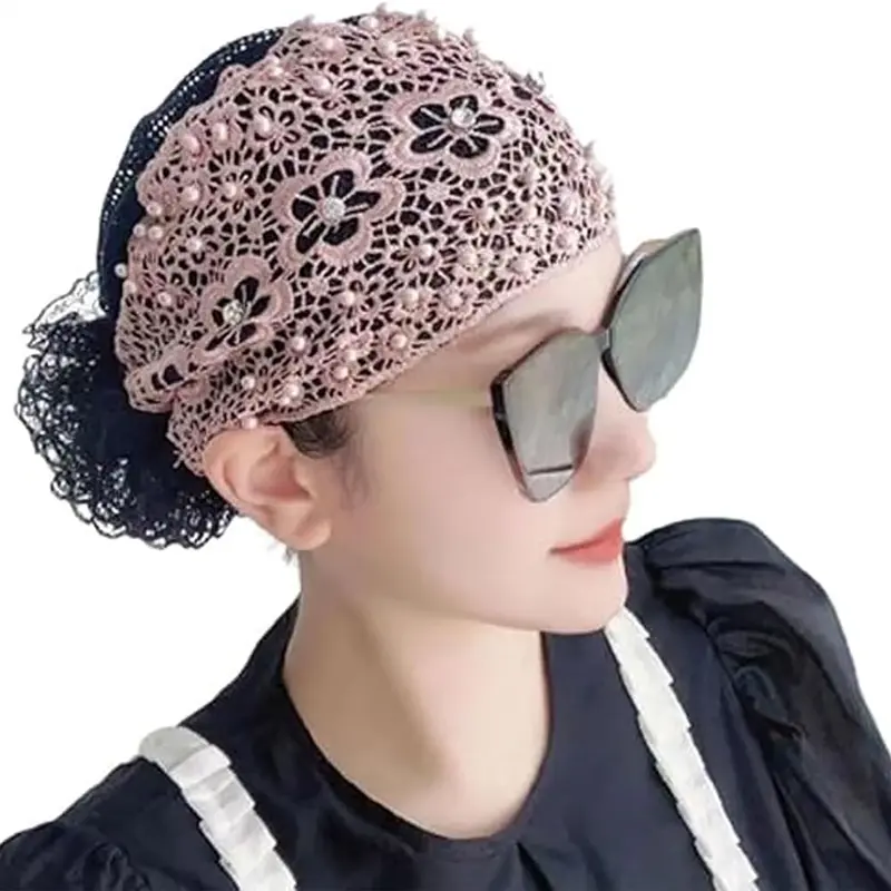 Băng Đô Ren Hoa Cho Nữ Băng Đô Ren Ngọc Trai Băng Đô Ren Cổ Điển Băng Đô Ren Hoa Nạm Ngọc Trai Cho Tóc Ngắn 3