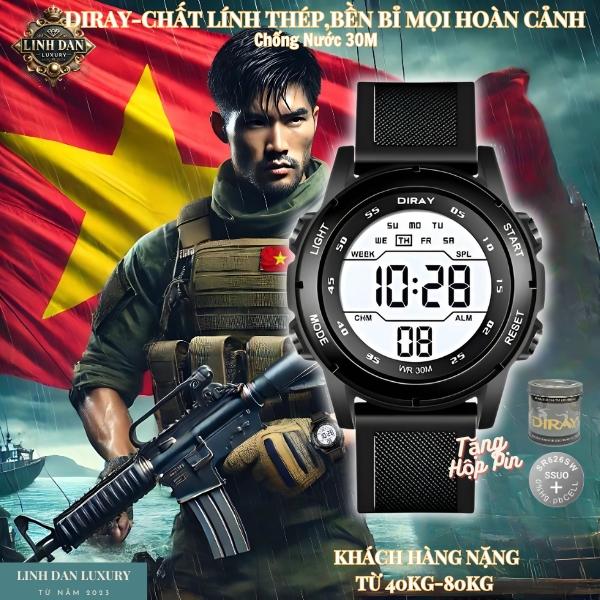 [DIRAY 8106GC] Đồng Hồ Nam Thủy Quân Lục Chiến | Điện Tử – Đèn LED – Chống Nước 30M | Mẫu Đồng Hồ Nam Đẹp | Cho Học Sinh Cấp 2, 3 & Sinh Viên