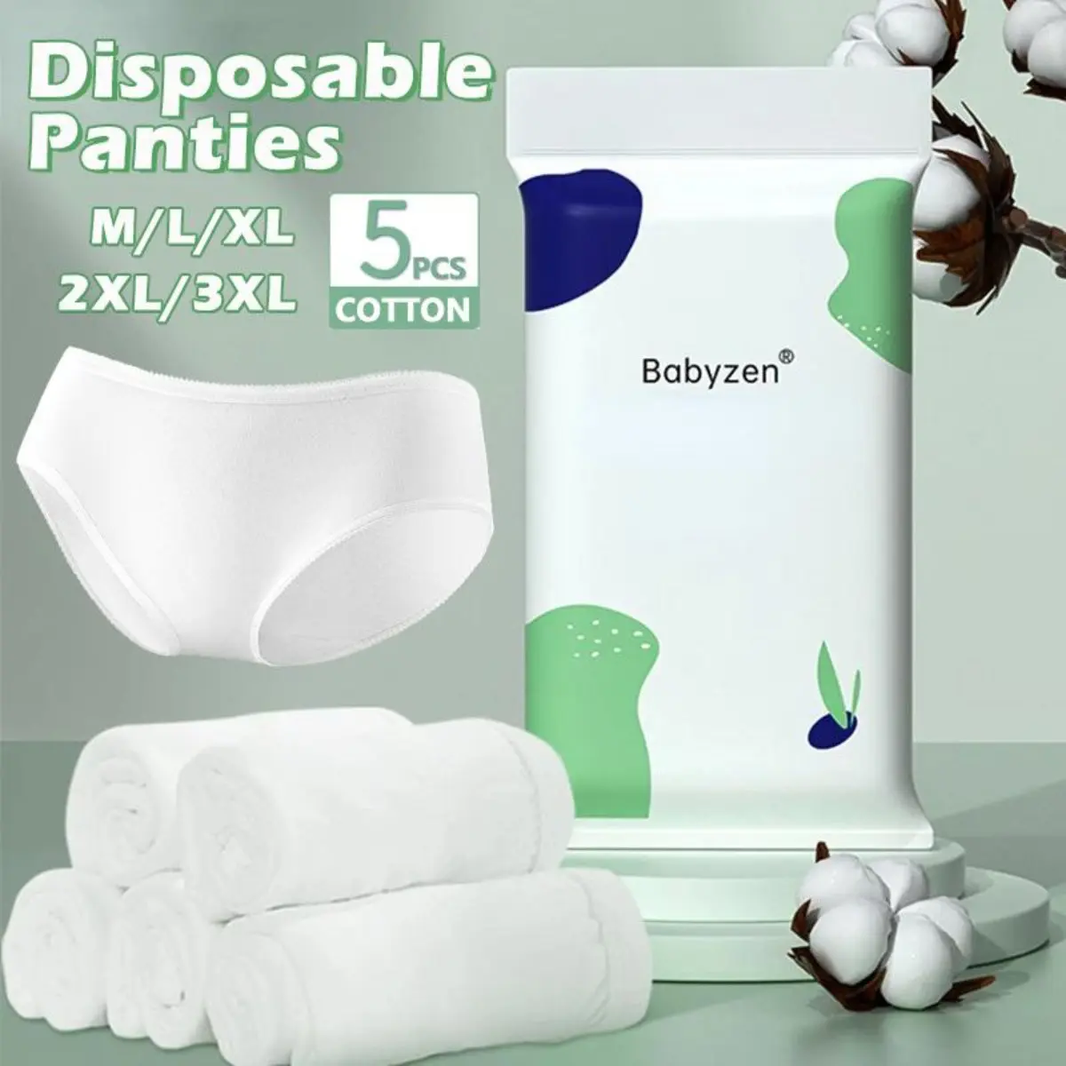 5PCS Disposable Underwear Women’s Outdoor Products Maternity Confinement Underwear Travel Disposable Shorts