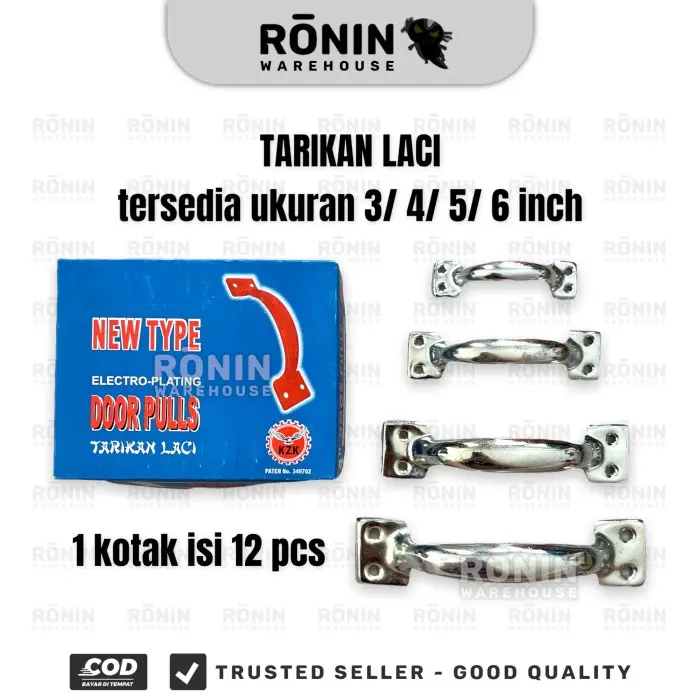 KZK Tarikan Laci Krom Pegangan Handle Gagang Knob 3 4 5 6 inch 12 pcs