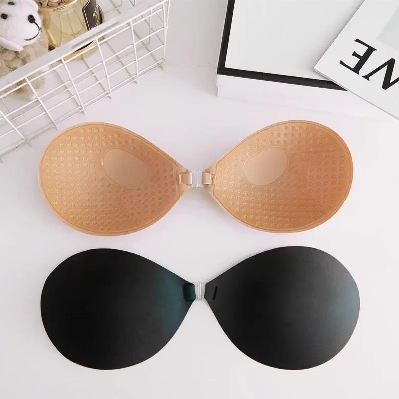 Tampalan Bra Silikon, Bra Tanpa Tali, Bentuk Kelopak, Bentuk Bulat, Pelekat Sendiri, Penutup Tekan Atas, Pad Bra, Reka Bentuk Kelopak, Sesuai untuk Menaikkan Bra