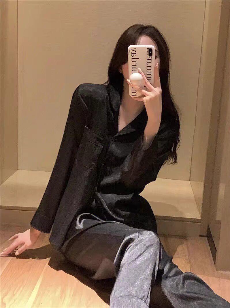 Product Introduction of Bộ Đồ Ngủ Lụa Lạnh Jacquard, Cao Cấp, Quần Dài Tay Dành Cho Nữ, Mỏng, Thích Hợp Cho Mùa Hè, Lý Tưởng Cho Sinh Viên, Làm Bằng Lụa Ins, Đồ Mặc Nhà 22