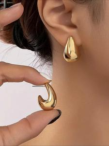 Arete colgantes minimalistas con forma de gota de agua, Joyería de moda para mujeres, Joyería versátil y exquisita para regalo de cumpleaños