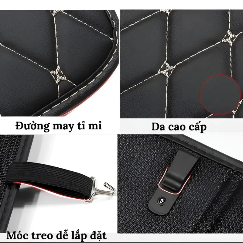 Tấm Chắn Lưng Ghế Ô Tô Da PU - Đệm Lót Bảo Vệ Lưng Ghế Ô Tô Có Lô gô Theo Hãng Xe 3